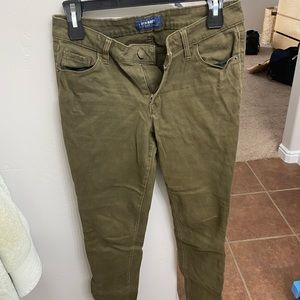 Olive green skinny jeans